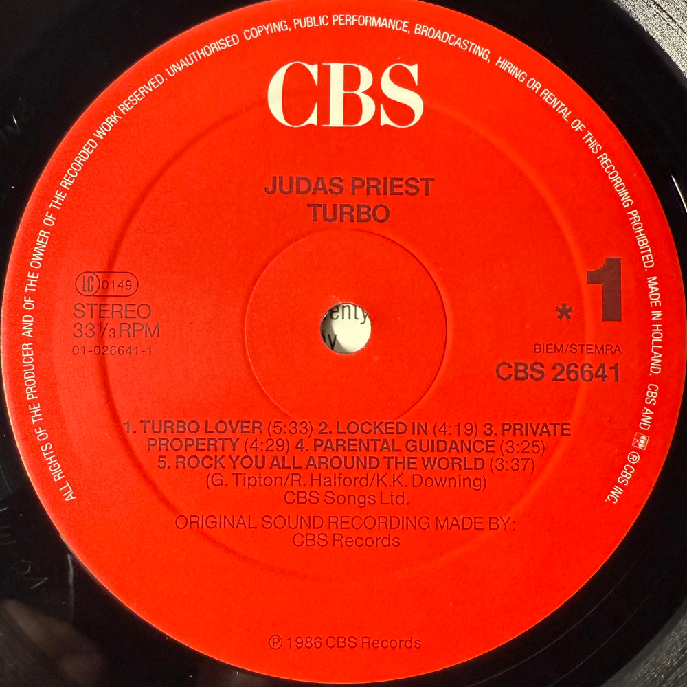 Judas Priest - Turbo (Голландия 1986г.)