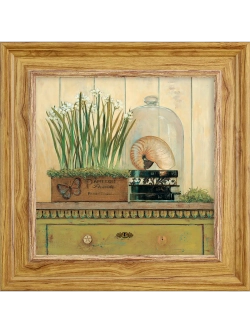 Картина настенная интерьерная в раме "под дерево" 26*26 см