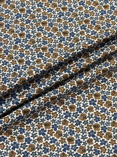 Хлопок Canclini с коричневым/синим цветочным принтом белый