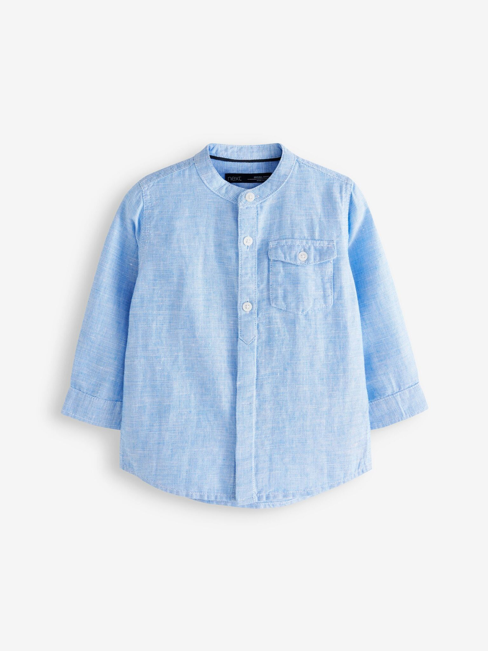 Рубашка льняная для мальчика Next U72-310, Голубой