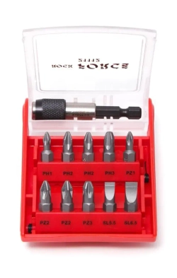 Набор бит с битодержателем 11пр., 1/4''(PH1,2,3 PZ1,2,3, SL5.5, 6.5) RockForce##Rock FORCE RF-21112