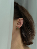 Серьги-пусеты в стилистике tous, оттенок серебро