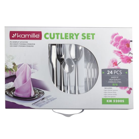 Набор столовых приборов 24 предмета Kamille KM-5200S из нержавеющей стали