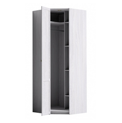 Шкаф угловой с зеркалом Sherlock 63, ясень светлый