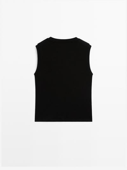 Massimo Dutti Топ без рукавов с карманами, черный