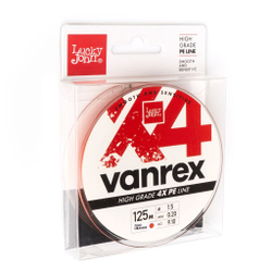 Шнур плетёный Lucky John Vanrex х4 BRAID Fluo Orange 125/020