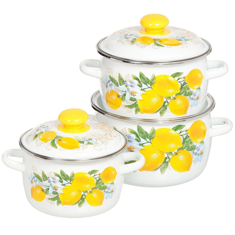 Набор пос эм Лимоны 31 N31B97 (кастрюля 2л,3л,4л) Сибирские товары
