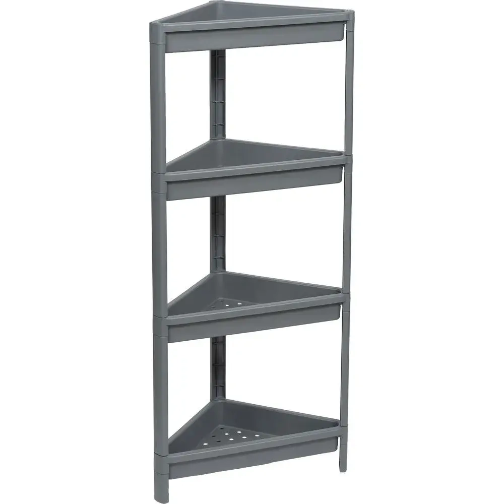 Полка угловая VIKEA подвесная 4-х ярусная (серый)