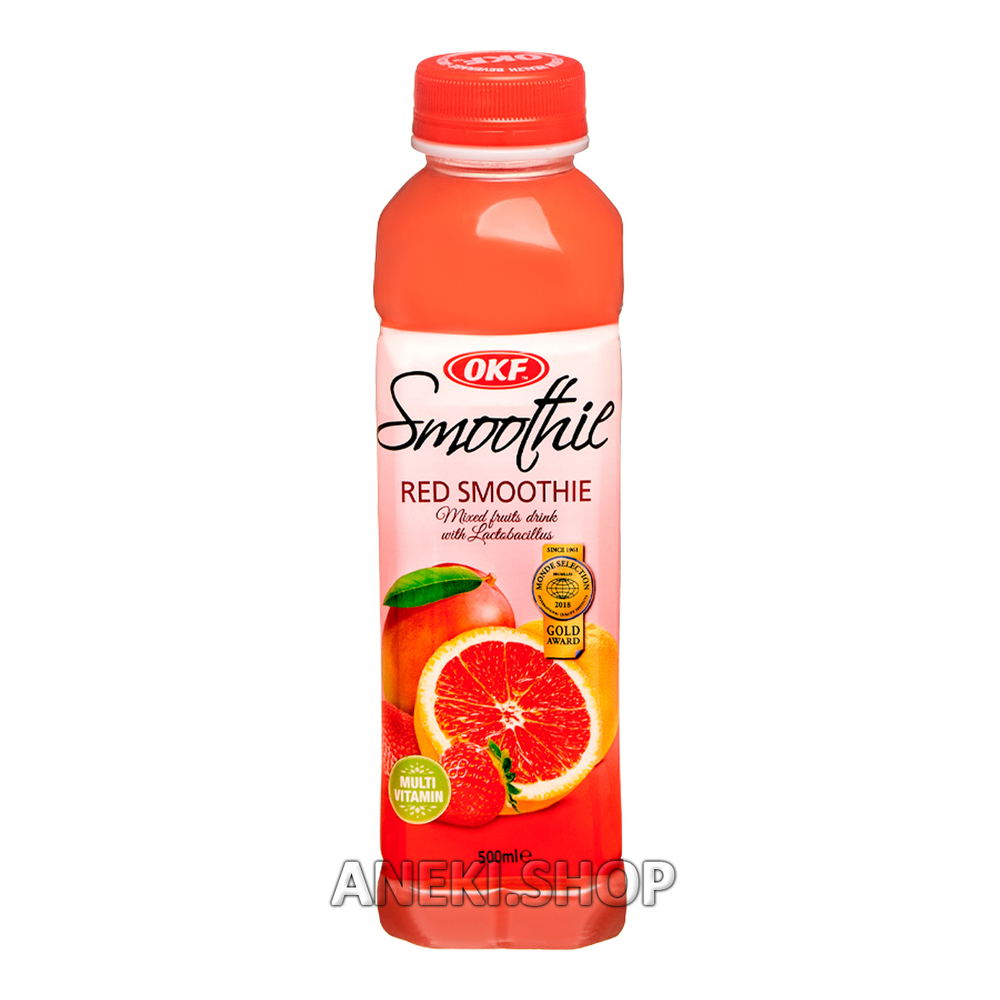 Напиток смузи со вкусом клубники, грейпфрута, манго 500 мл Red OKF
