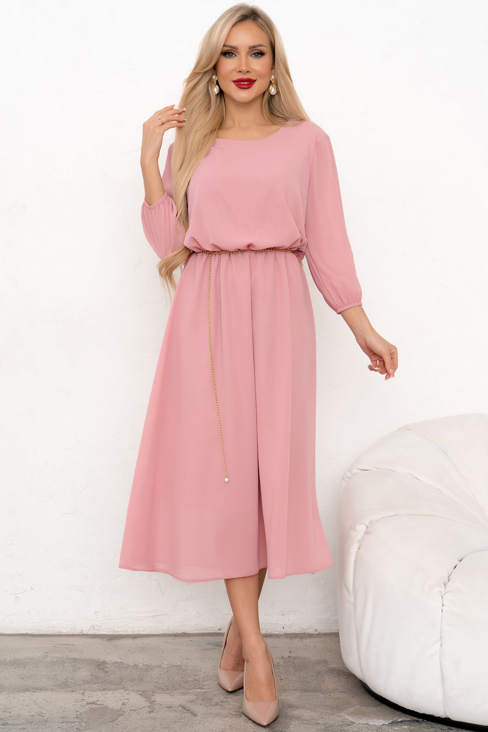 Платье Селена (пудровый) Р11-1186/6 Nikol