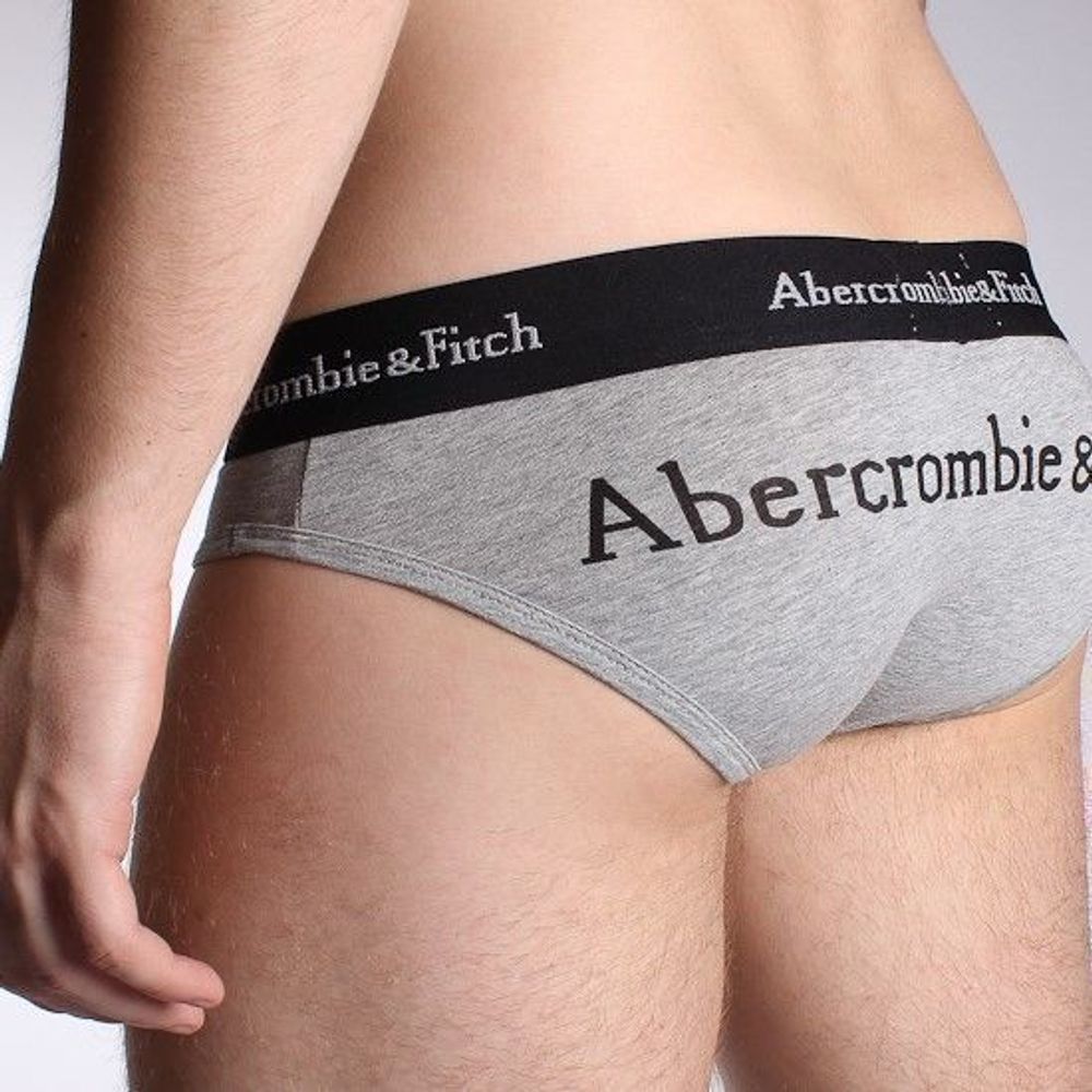 Мужские трусы брифы серые Abercrombie&amp;Fitch Sports Brief Grey