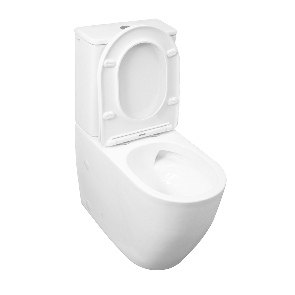 Унитаз-компакт безободковый WAVE ALEO Tornado1.0, гор,ниж,2-кн.арм, дюро,м/л,быстр,БЕЛЫЙ глянец NEW