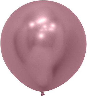 Шар "Ярко-розовый Хром" 60/90 см на атласной ленте