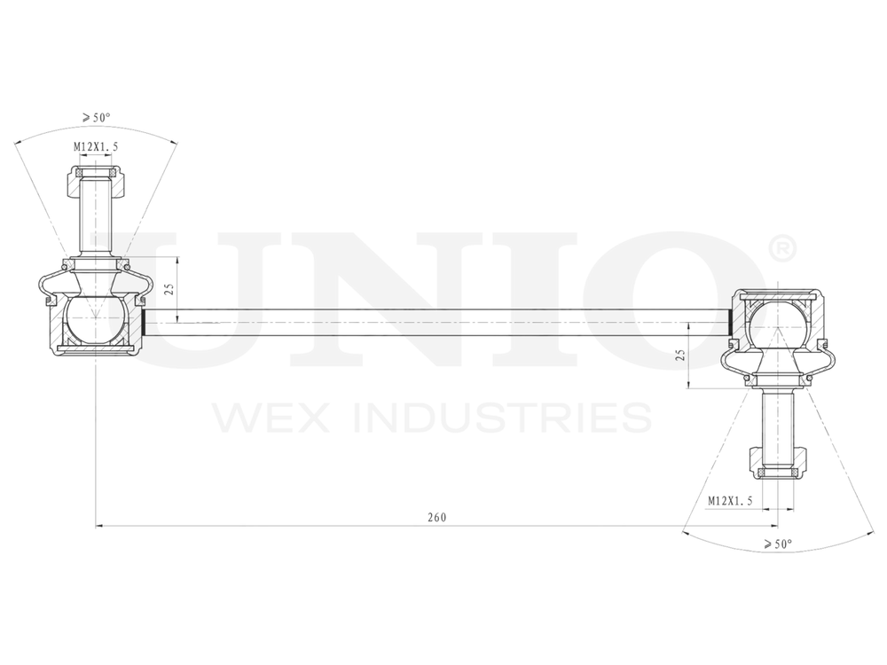 Стойка стабилизатора передняя UNIO SSP-50019