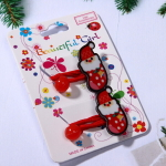 Резинки для волос детские 2шт. «Новогодняя Сказка - Озорной Дед Мороз», цвет красный, d-9см