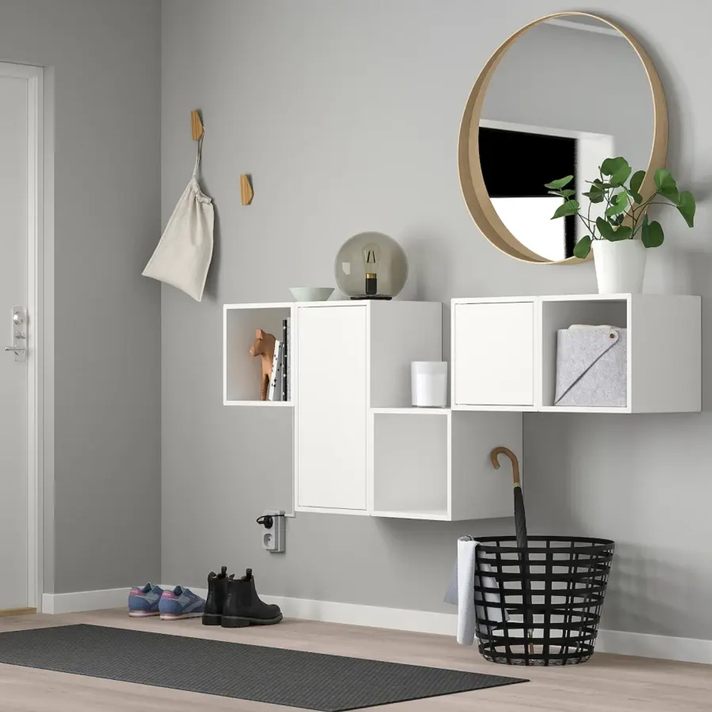 Комбинация навесных шкафов - IKEA EKET, 175x35x70 см, белый, ЭКЕТ ИКЕА