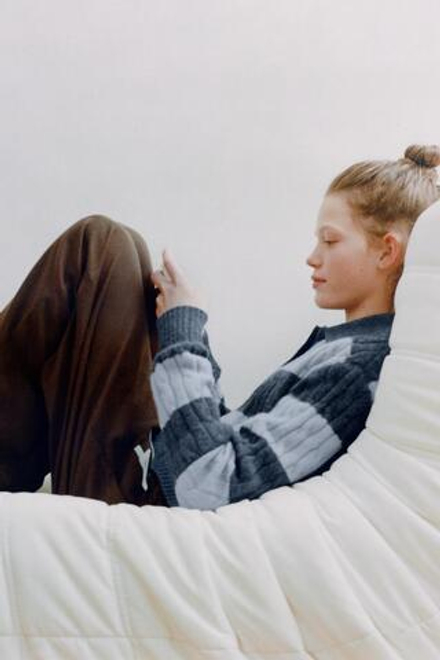 ZARA БРЮКИ WIDE LEG ИЗ ПЛОТНОЙ МЯГКОЙ ТКАНИ С ВЫШИВКОЙ, КОРИЧНЕВЫЙ