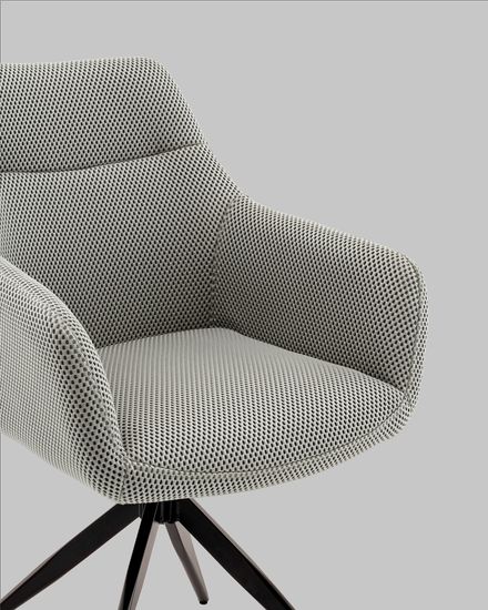 Стул обеденный, крутящийся Enid серо-зеленый ткань Sonic