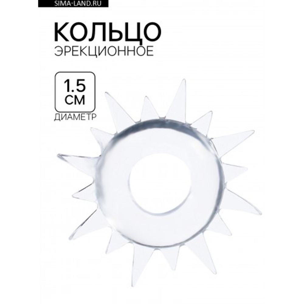 Эрекционное кольцо с усиками прозрачное Оки Чпоки, D 1,5 см
