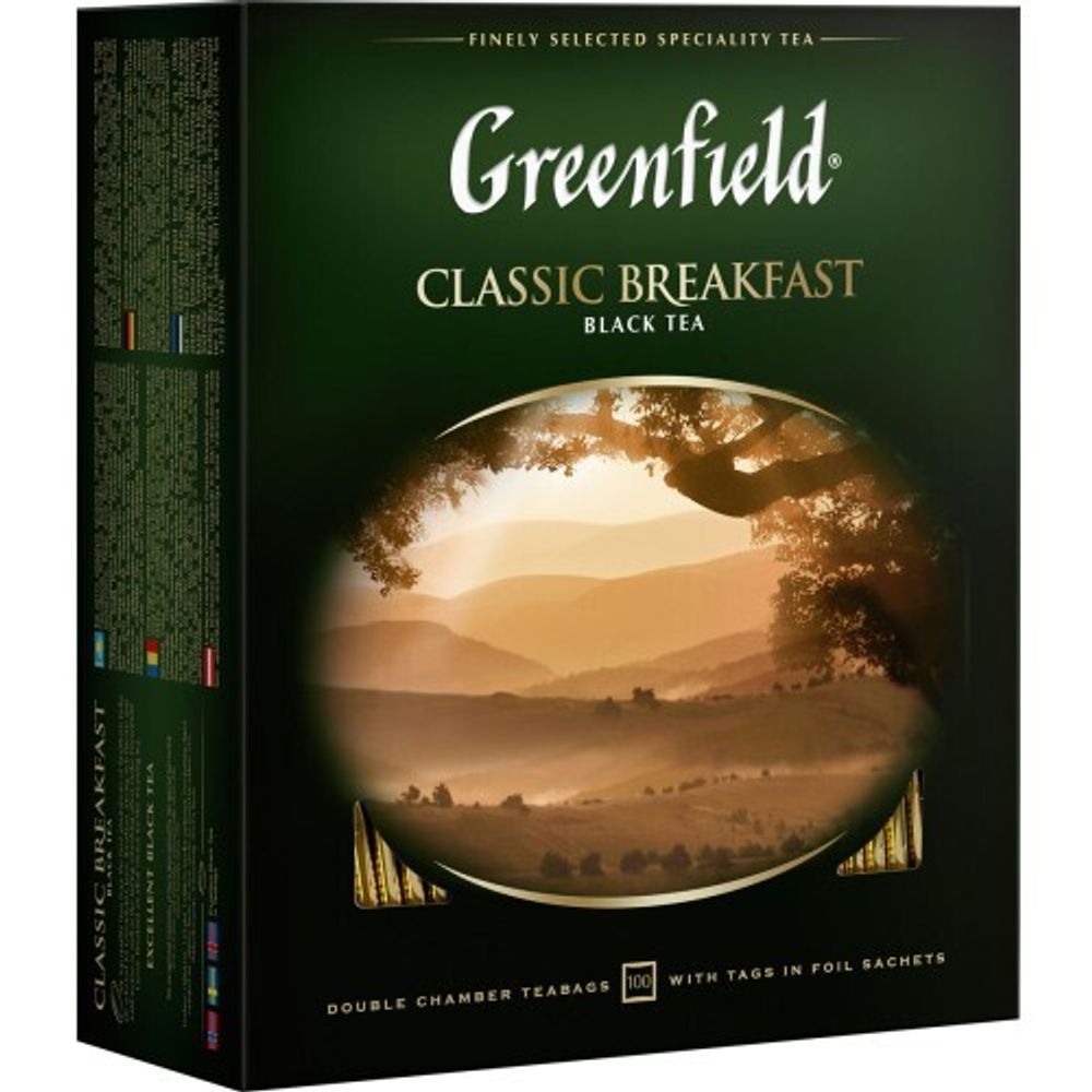 Greenfield чай черный Classic Breakfast, 100 пакетиков