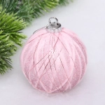 Новогодний шар «Волшебные нити» 8 см, Розовое золото