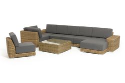 "Капри" трансформирующаяся лаунж-зона из искусственного ротанга, цвет соломенный