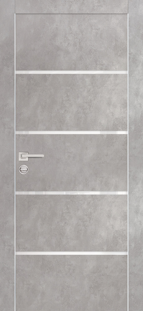 Дверь PX-17 AL кромка с 2-х ст. / Цвет Серый бетон / белоснежный лакобель / Двери PROFILO PORTE