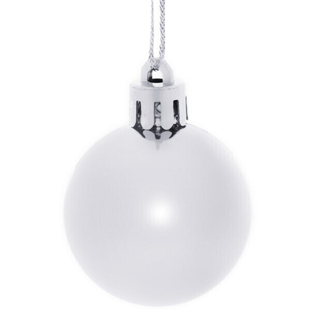 Новогодние шары 4 см (набор 24 шт) «Глянец», серебро