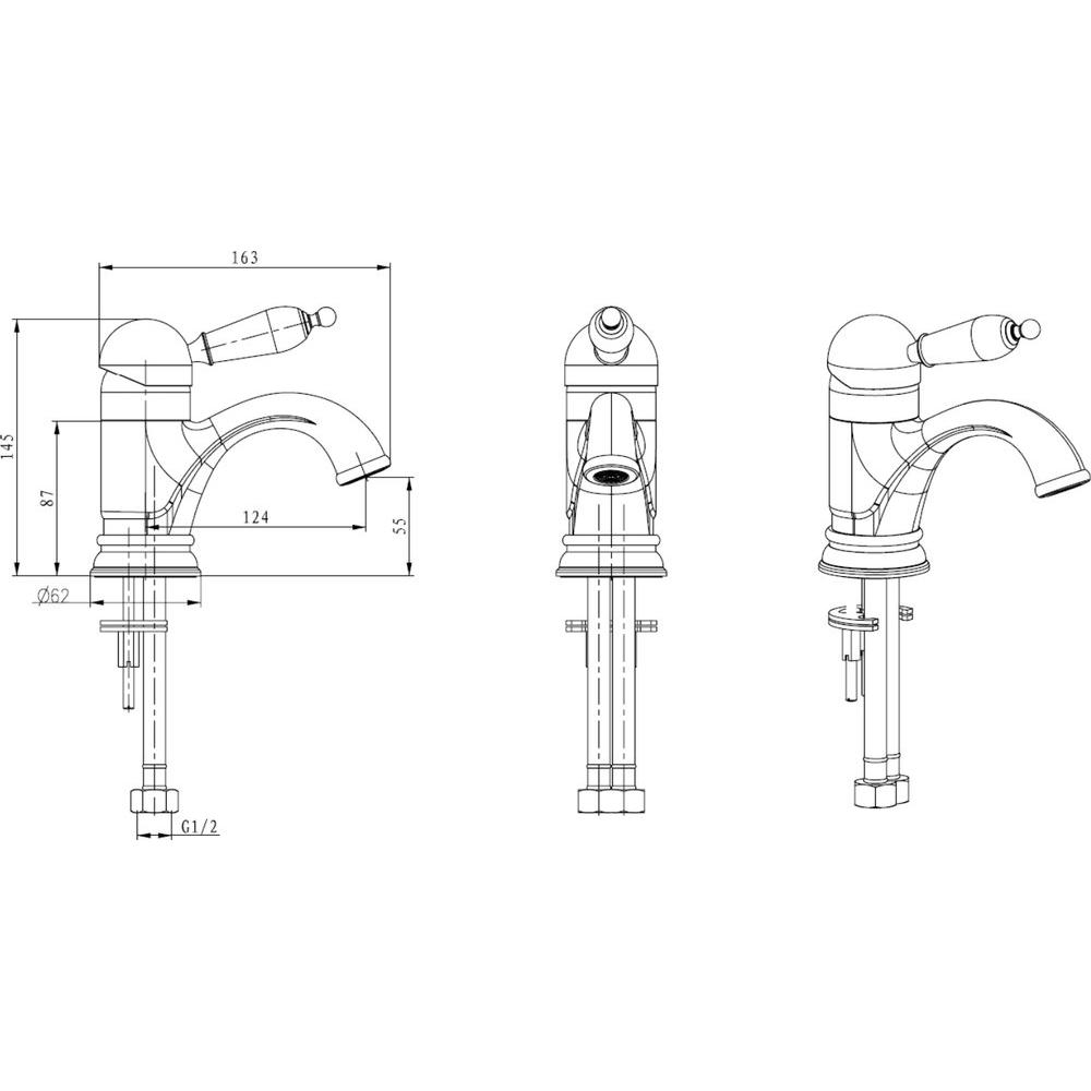 Смеситель для раковины Boheme Tradizionale Nero 241 хром