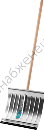 СИБИН ЛА-430, 430 мм, алюминиевая, со стальной планкой, с деревянным черенком, снеговая лопата (421857)