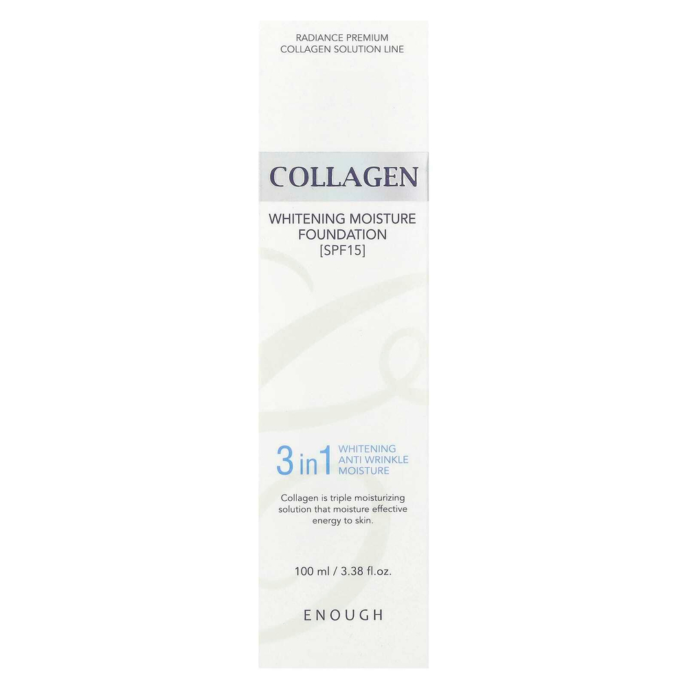 Enough, Collagen, отбеливающая увлажняющая основа, SPF 15, № 21, 100 мл (3,38 жидк. унц.)