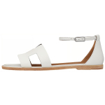 Hermes Santorini Calfskin casual and comfortable sandals Women's White, H182139Z 90