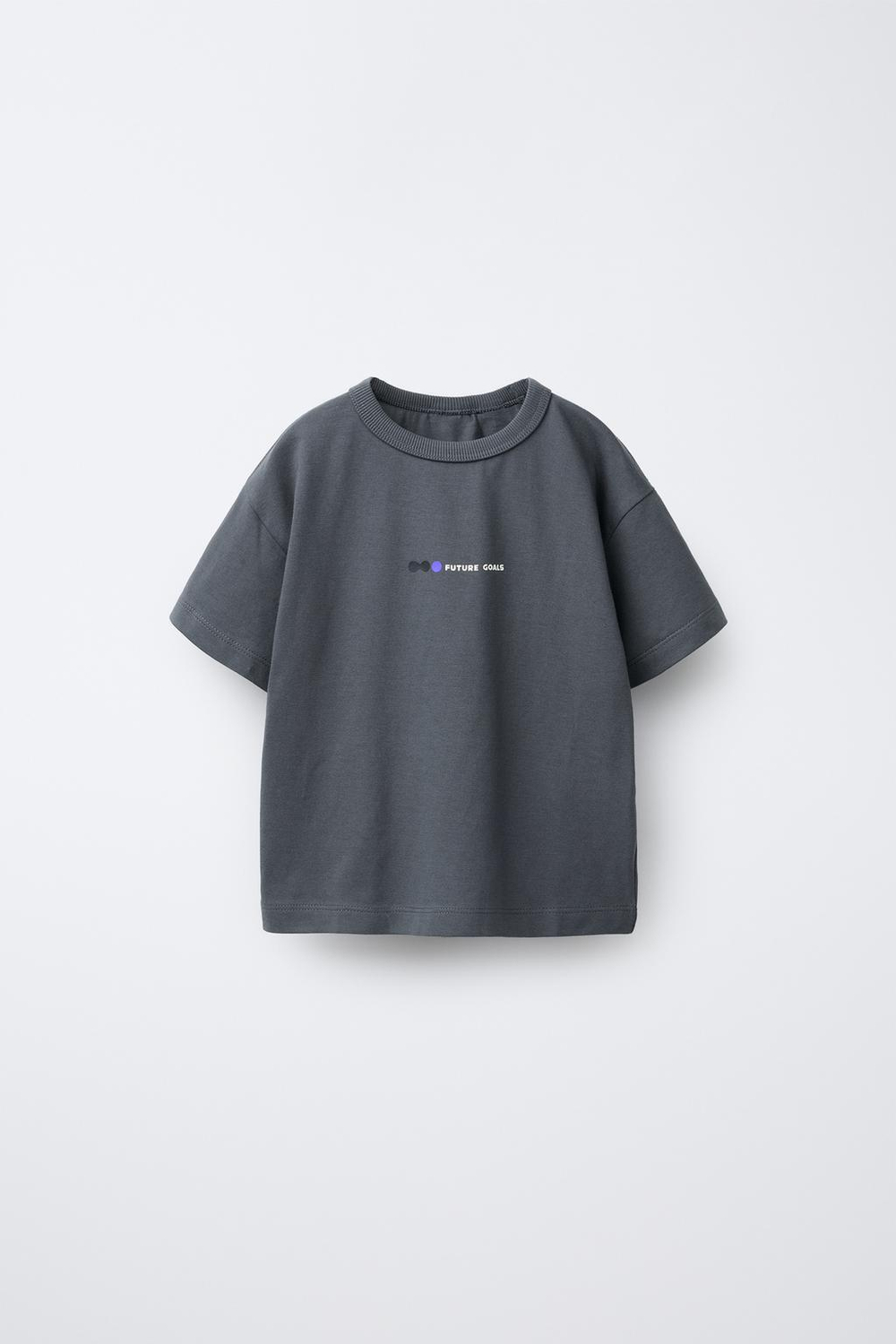 ZARA ФУТБОЛКА С НАДПИСЬЮ, АНТРАЦИТОВО-СЕРЫЙ