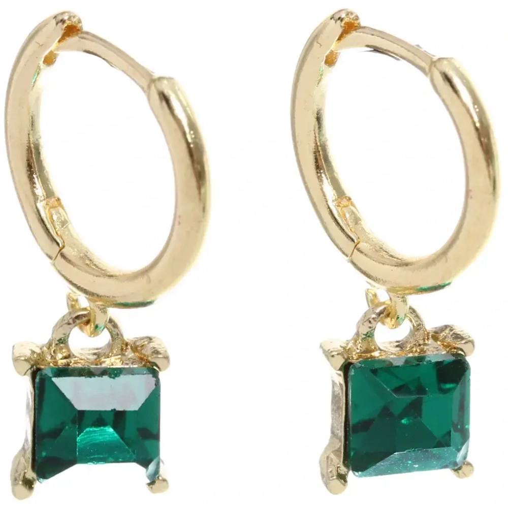 Серьги из гиппоалергенного сплава «ЛАТТИ», глубокий зеленый, цвет серебро и золото, 2,5см