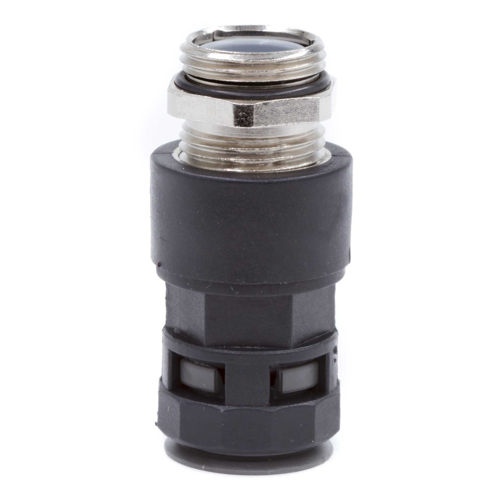 Муфта "труба-коробка" с герметичным уплотнением, с металлической резьбой, IP68, DN 10 мм, М16х1,5, полиамид, цвет черный
