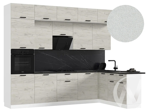 Кухня Рио NEW ЛДСП 3;0х1;8м (белый/дуб крафт белый/антарес) Компоновка №5