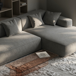 3-х местный нераскладной диван с кушеткой SAGA 012/021