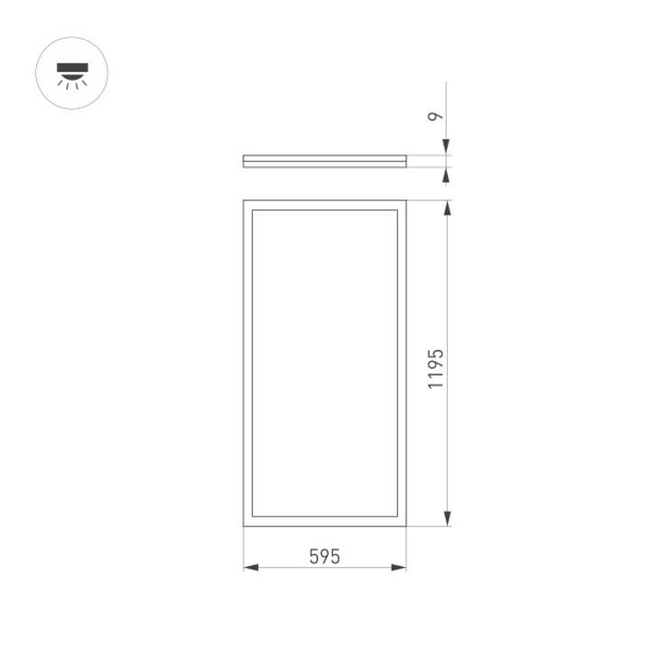 Встраиваемая светодиодная панель Arlight DL-Intenso-S600x1200-60W Warm3000 036241