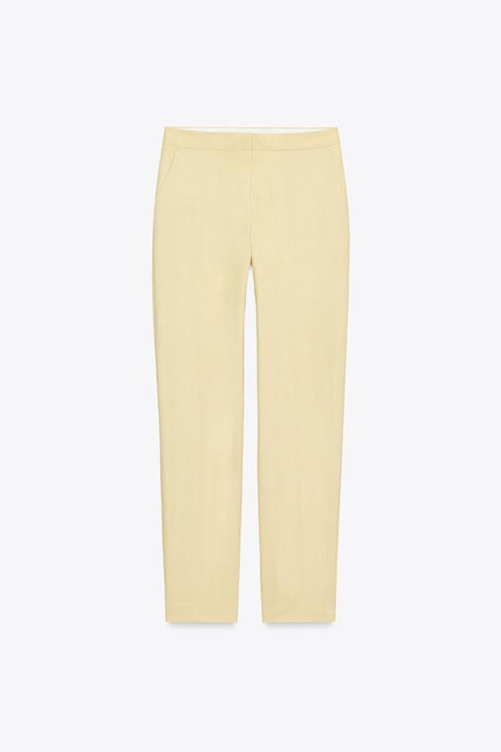 ZARA БРЮКИ ПРЯМОГО КРОЯ ИЗ РЕЛЬЕФНОЙ ТКАНИ, ЦВЕТ СЛИВОЧНОГО МАСЛА