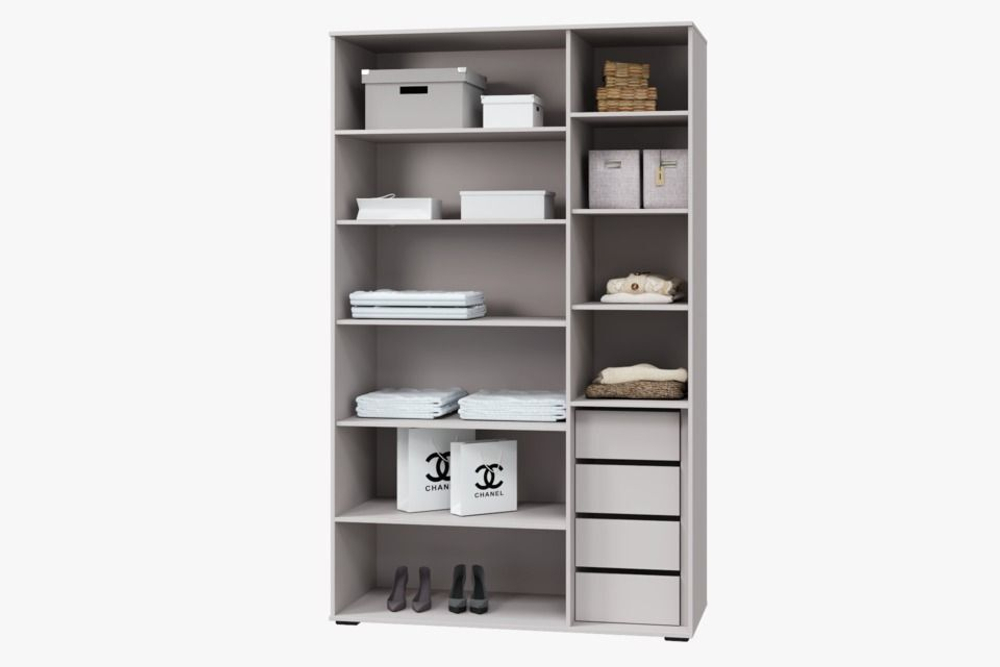 Шкаф-пенал с полками и штангойКашемир 45х58х221 см