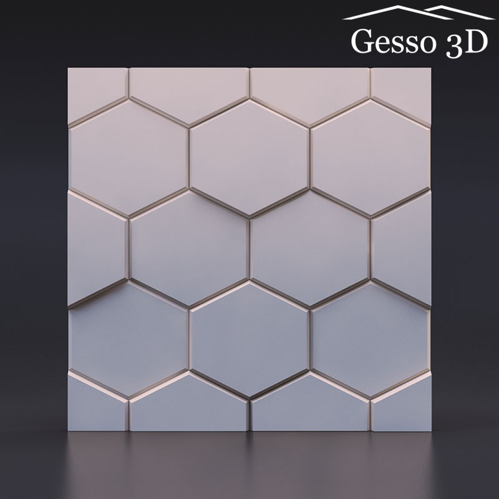 Гипсовая 3D панель Шестигранник