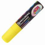 Маркер меловой "POP-ART" ЖЕЛТЫЙ, 15 мм, сухостираемый, для гладких поверхностей, BRAUBERG, 151538