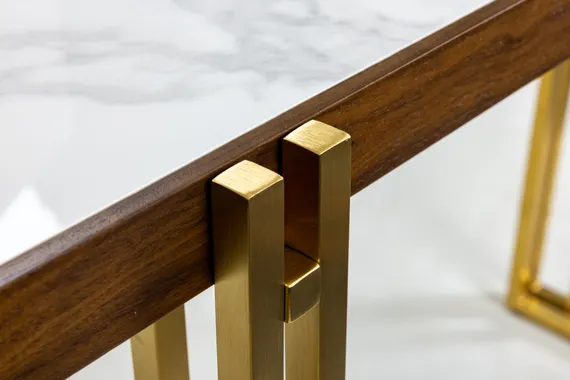 Консоль Jazz, 143х78 см, шпон американского ореха, мрамор