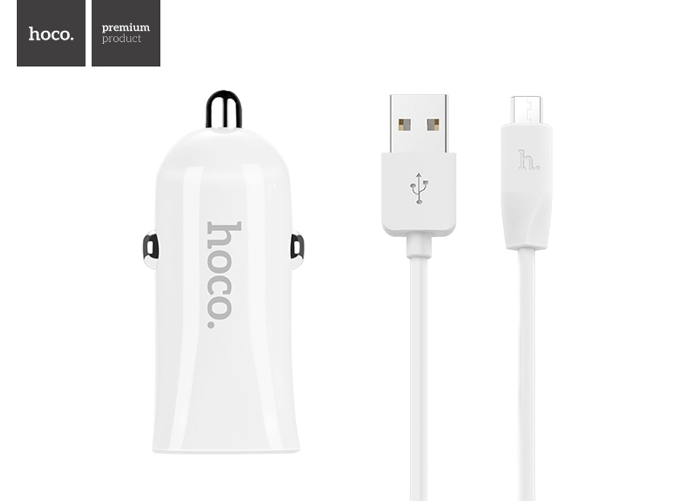 АЗУ с кабелем lightning 1USB 3.4A Hoco Z14 black