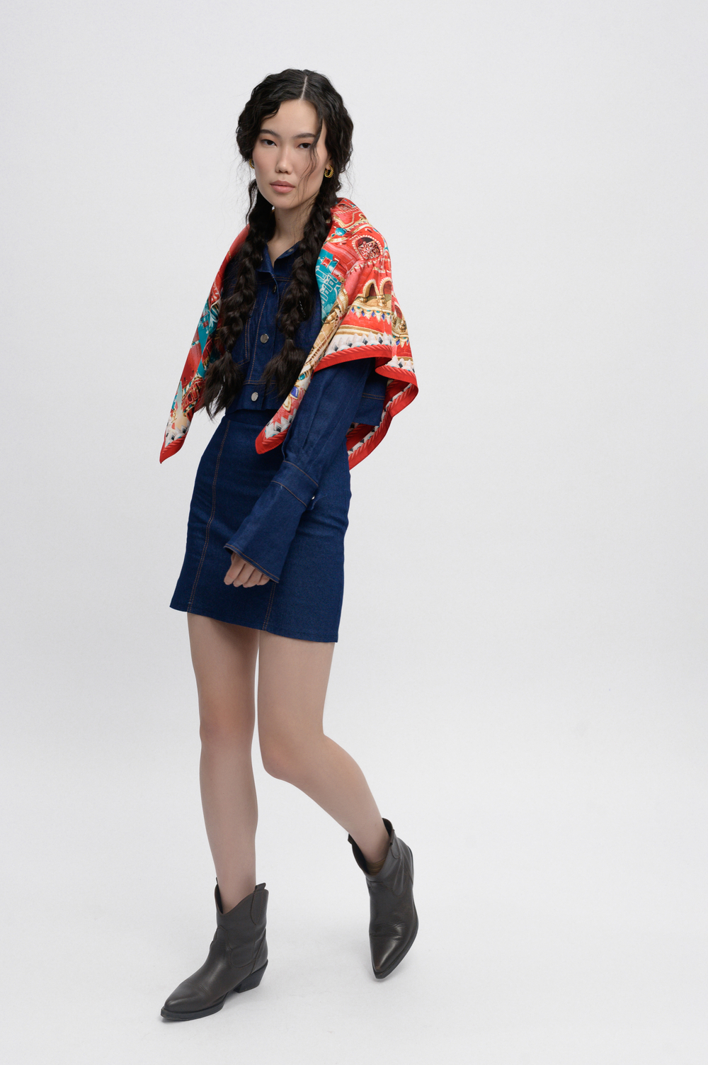 Платок «Кремль - Москва - Фаберже»