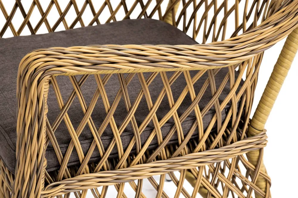 "Эспрессо-80 L" обеденная группа плетеная, цвет соломенный