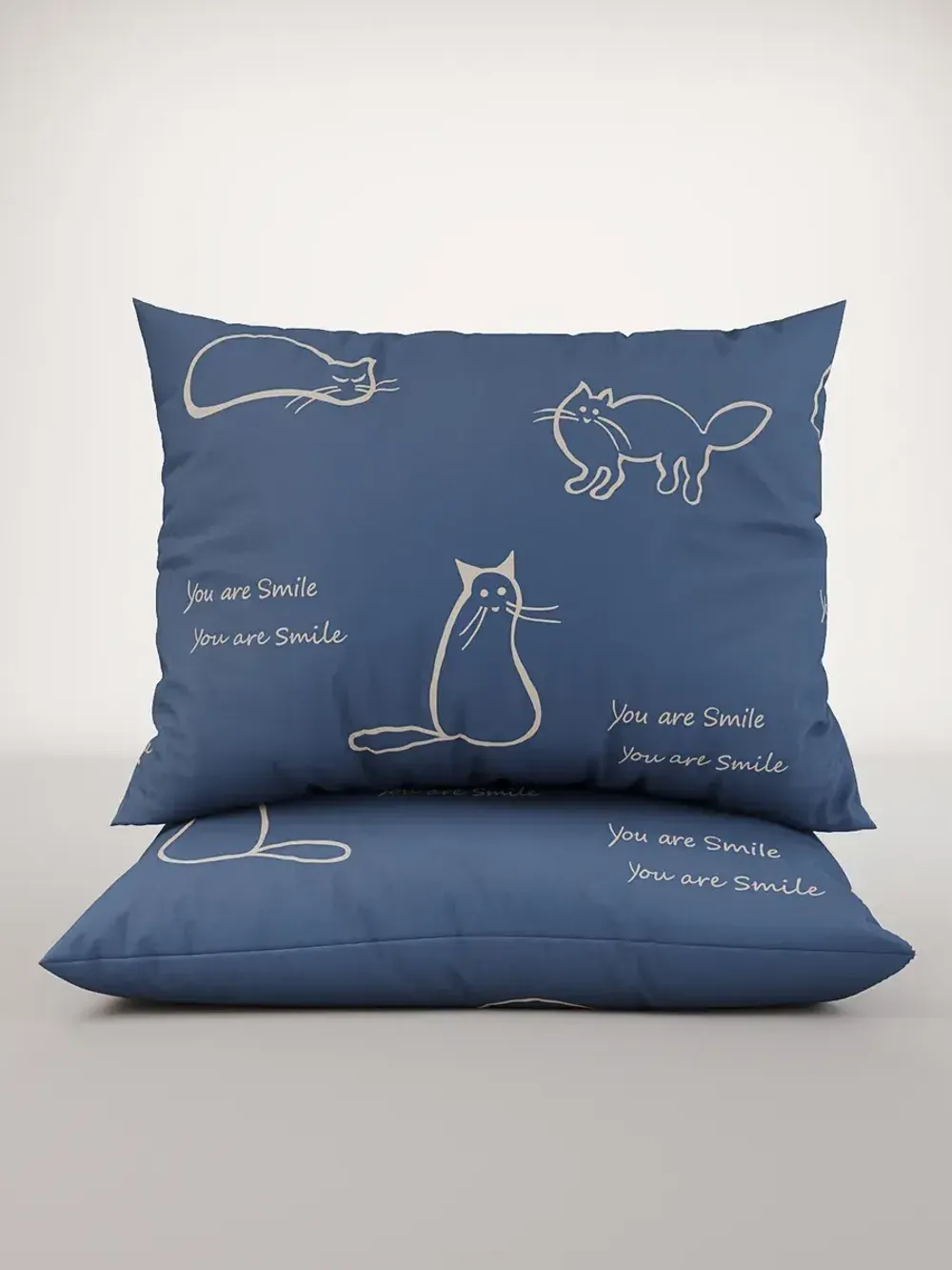 Постельное белье "КОТИКИ/КОТИКИ (компаньон)" 2-спальный наволочки 50х70 2шт Простынь на резинке 160х200 см Пододеяльник 175х215 см Сказка сатин