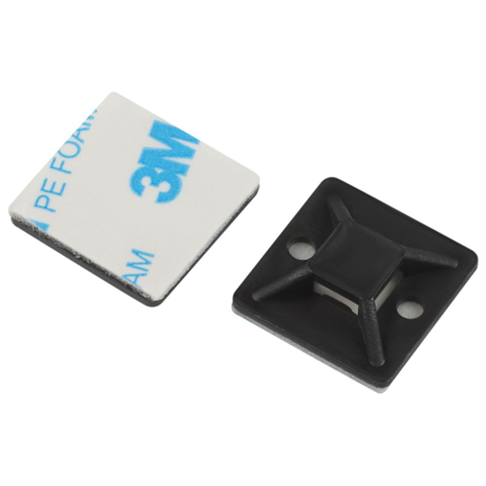 Площадка самоклеящаяся ЭРА NO-225-311 25х25 мм чёрная под хомуты шириной до 7.6 мм 10 шт