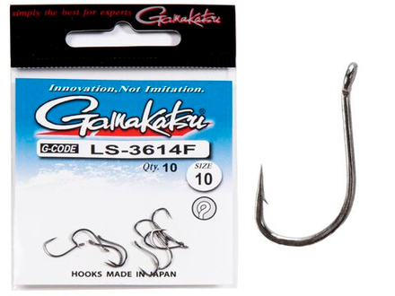 Крючки Gamakatsu LS-3614F NEW LABEL HOOKS BLACK разм. 10 10шт.