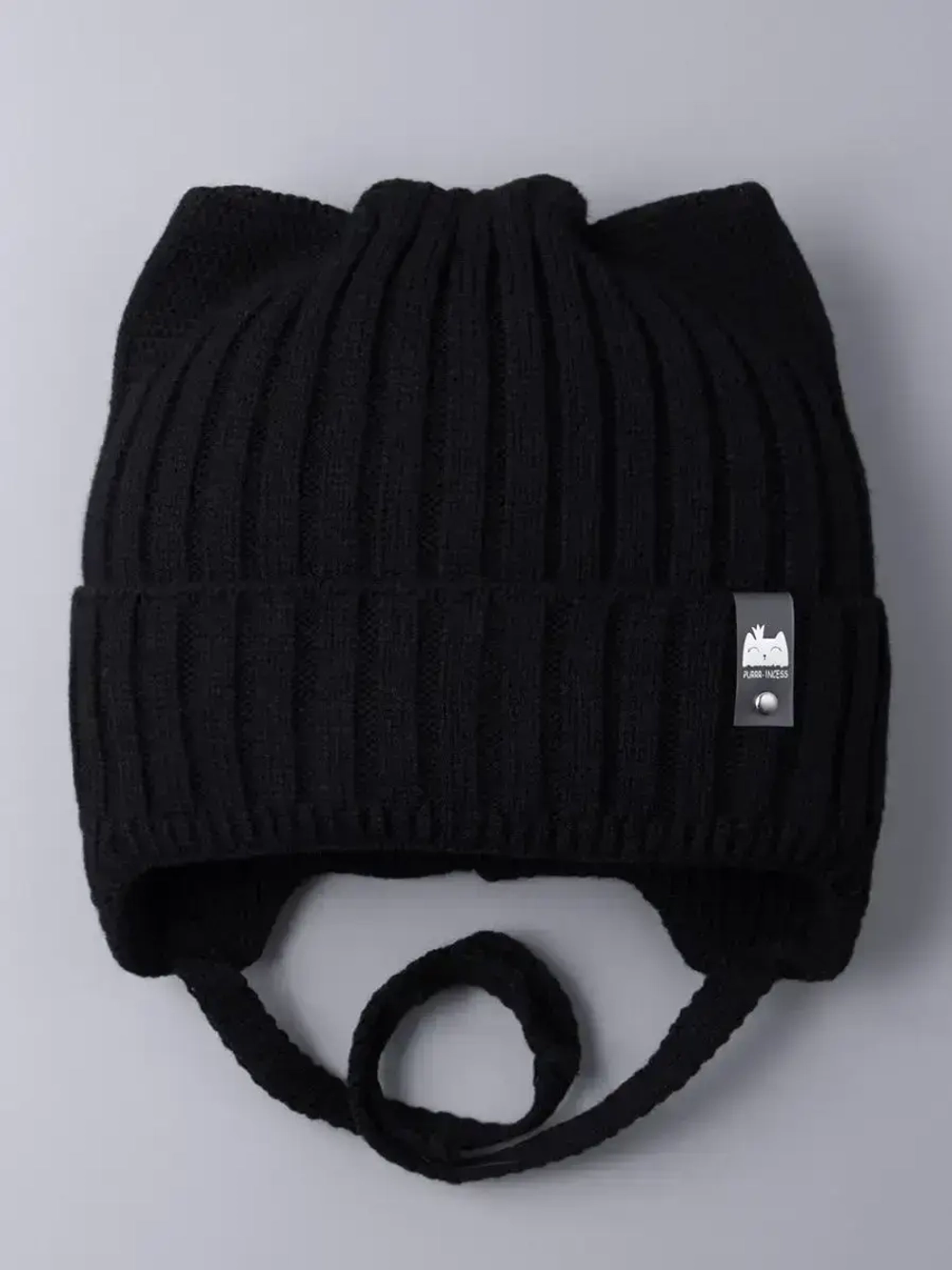 Шапка для девочки с ушками осенняя